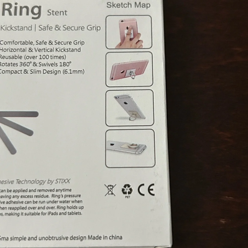 NWT. Ring Stent Silver Unicorn Phone Kickstand